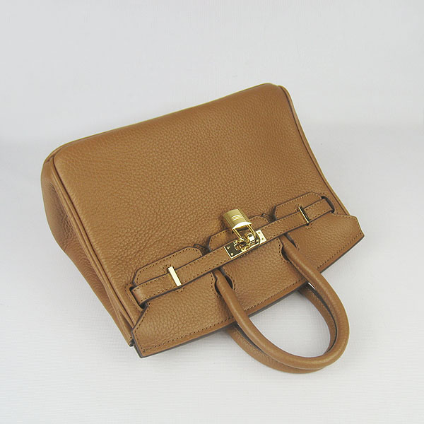 Super A Replica Hermes Gold Buckle Handbag Light Coffee 6068 - Click Image to Close